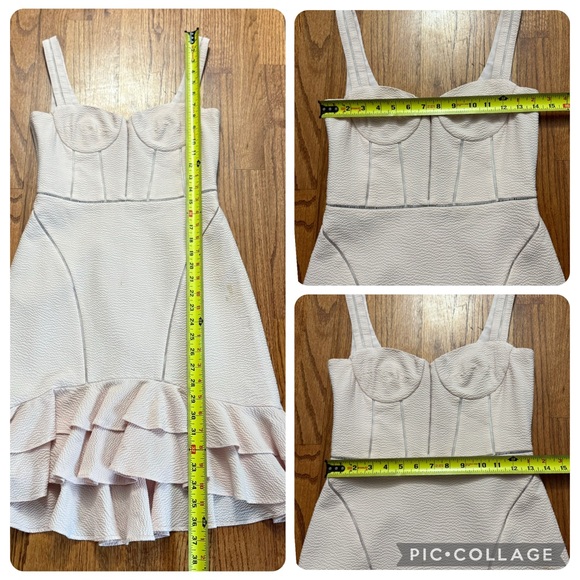 Jonathan Simkhai wool seersucker bustier dress in blush size 4 - Picture 15 of 16